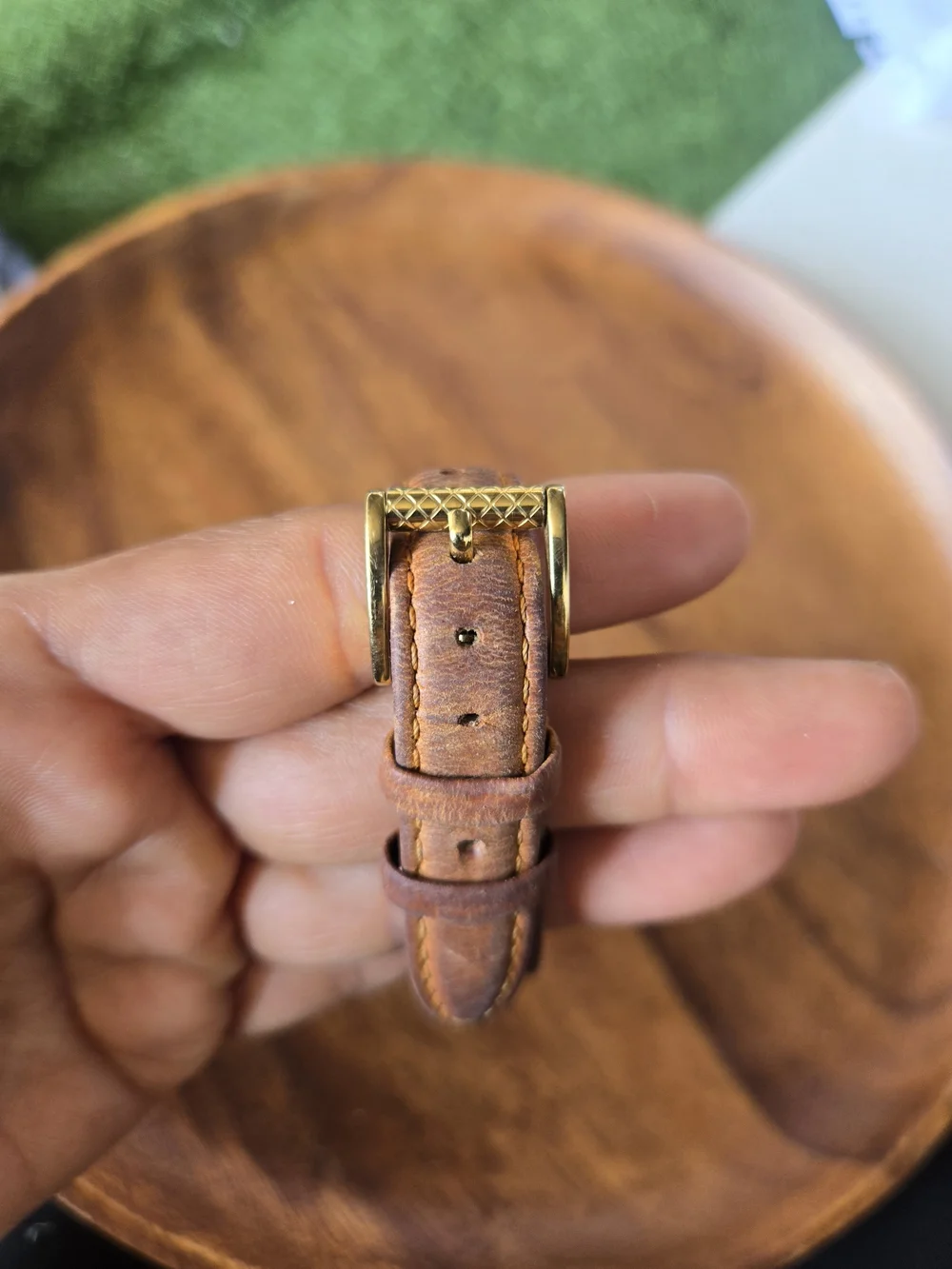 Andrew Marc Gold and Brown Round Leather-Strap Watch